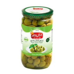 زيتون أخضر حلبي من علامة الأحلام السورية وزن 850 جرام